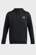 Чоловіче чорне худі UA Icon Fleece HD Taping Under Armour S 1389356-001 - изображение 5
