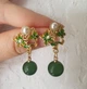 Серьги женские зеленые гвоздики стильная бижутерия - изображение 5