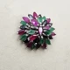 Брошка серебряная с изумрудом, сапфиром, рубином 4,1 г - изображение 2