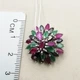 Брошка серебряная с изумрудом, сапфиром, рубином 4,1 г - изображение 3