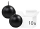 Zestaw świec Party Deco Metalizowana kula 6 cm Czarne 10 szt. (ZES5902230731738) - obraz 1