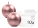 Zestaw świec PartyDeco Kula metalizowana 6 cm 10 szt. Różowe złoto (ZES5900779107533) - obraz 1