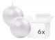 Zestaw świec Party Deco Kula metalizowana 8 cm 6 szt. Perła (ZES5902230731875) - obraz 1