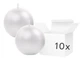Zestaw świec Party Deco Kula metalizowana 6 cm Perła 10 szt. (5902230731752) - obraz 1