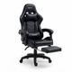Компьютерное кресло Hanert G-Force Black геймерское с подставкой для ног Tilt вращением 360° до 120 кг черное - изображение 4