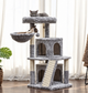 Игровой комплекс для кошек APOLLO-4 с когтеточкой 48×48×105 см — многоуровневый домик с лежанкой и гамаком - изображение 8