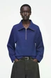 Блуза жіноча COS wool-blend half-zip blouse 1265152001 Eur 34 Синій - изображение 1
