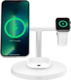 Бездротовий зарядний пристрій Belkin BoostCharge Pro 3-in-1 Wireless Charger MagSafe 15 Вт White (WIZ032KQWH) - зображення 2