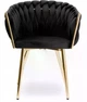 Стілець Just Sit IMPERIA velvet Чорний для вітальні, золоті ніжки, велюрове сидіння GLAMOUR LOFT - зображення 2