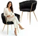 Стілець Just Sit IMPERIA velvet Чорний для вітальні, золоті ніжки, велюрове сидіння GLAMOUR LOFT - зображення 5