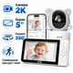 Відеоняня з камерою GHB BABY6T 2K екран 5" Wi-Fi нічне бачення датчик руху двосторонній зв'язок біла УЦІНКА (SKU-620) - изображение 2