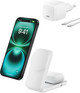 Магнітний зарядний пристрій Belkin UltraCharge 2-in-1 Qi2 Square Magnetic Charger 25W White (WIZ038KQWH) - зображення 1