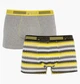 Труси-боксери Puma Worldhood Stripe Trunk 2-pack S gray/yellow 501004001-020 - зображення 1