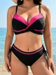 Красивый женский купальник Fuba 24043-1 черный-малиновый 56 (4XL) - изображение 1