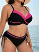 Красивый женский купальник Fuba 24043-1 черный-малиновый 56 (4XL) - изображение 4
