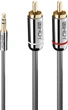 Кабель аудіо Lindy mini-Jack 3.5 mm - 2 x RCA 0.5 m Gray (4002888353328) - зображення 2