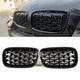 Ноздрі решітка радіатора Diamond Black чорний глянець для BMW X6 E-71 2008-2014 рр. - зображення 3