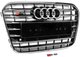 Передня чорна решітка радіатора з хром рамкою S-style для Audi A6 C7 2011-2017 рр - зображення 3