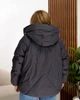 Женская зимняя двухсторонняя куртка с капюшоном KHAN 00802 62 (64) Графитовый с черным ( KH - 00802/2 E ) - изображение 6