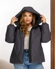 Женская зимняя двухсторонняя куртка с капюшоном KHAN 00802 62 (64) Графитовый с черным ( KH - 00802/2 E ) - изображение 9