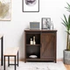 Кухонний комод-буфет Costway Sideboard з амбарними розсувними дверцятами лофт рустик - зображення 2