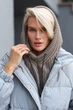 Снуд з напіввовняної пряжі зі шнурком-куліскою із екошкіри ONE SIZE Капучино - изображение 2