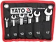 Набор коротких рожково-накидных ключей YATO шарнирных с трещоткой 8-17 мм CrV 6 шт (YT-16977) - изображение 1