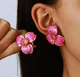 Сережки квітки jeweston Малинового кольору - зображення 6