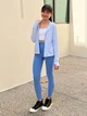 Спортивные леггинсы для фитнеса высокие женские Uniqlo 617255624 L Голубые (1162939045) - изображение 8