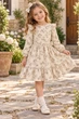 Сукня вельветова Little Bloom Беж квіти 98 см - изображение 1