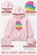 Худі дитяче для дівчинки “Pop It Ice Cream” Kiddo рожевий 104 см - зображення 3