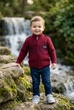 Кофта вязаная на молнии с декоративной нашивкой и узором Kiddo бордовый 92 см - изображение 1