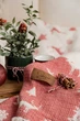 Муслиновое новогоднее покрывало Saheser Merry 240 х 260 см Red - изображение 3