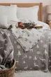 Муслиновое новогоднее покрывало Saheser Merry 240 х 260 см Light Grey бежевый - изображение 6
