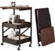 Раскладной журнальный столик на колесиках с двумя корзинами Modern Table (MT-76562) 73×45×30см Brown - изображение 2