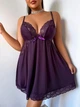 Пеньюар фіолетовий з мереживом 3XL - изображение 4