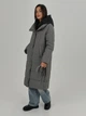 Пуховик жіночий сірий з оливковим відтінком 3020/52 - зображення 10