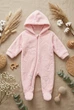 Комбинезон розовый флисовый с капюшоном и ушками Kiddo розовый 80 см - изображение 3