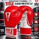 Боксерські рукавиці TITLE Classic Pro Style 3.0 Red White 12 унцій тренувальні для боксу та єдиноборств - изображение 1