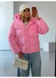 Пуховик жіночий класичний зі зйомним капюшоном матовий Modern Boutique рожевий, М ПУХ096 - изображение 3