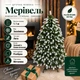 Штучна лита ялинка Мерівель висотою 1.1 м розкішна новорічна ялинка з полімеру з білими кінчиками, різдвяна пишна довговічна ялинка з густими гілками та складною металевою підставкою для дому Зелений - зображення 1