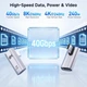 Адаптер Cable Matters Type-C Middle Right Angle, 40Gbps, 4K@240Hz, 240Вт, silver (201347) - изображение 2