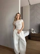 Жіночі oversize штани на флісі / Білий 42-46 / BASED 0139750 - зображення 4