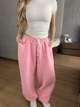 Женские oversize штаны на флисе / Розовый 42-46 / BASED 0139720 - изображение 1