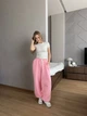Женские oversize штаны на флисе / Розовый 42-46 / BASED 0139720 - изображение 2