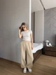Женские oversize штаны на флисе / Бежевый 42-46 / BASED 0139760 - изображение 7