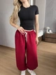 Женские oversize штаны на флисе / Красный 42-46 / BASED 0139730 - изображение 1