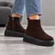 Ботинки женские зимние из натуральной замши ITstyle Коричневые с черным 38 24.5 см (07074272) - изображение 7