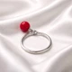 Серебряное кольцо LoveR с подвесом из красного коралла в форме сферы 18 размер - изображение 1