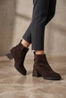 Ботинки женские Fashion коричневые из экозамши 352188_38 (24.5 см) - изображение 1